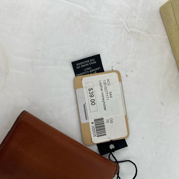Scotch and Soda Brown Cognac Leather Moneyholder Clip Magntic NWT - Picture 5 of 6